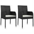 vidaXL 9 Piece Poly Rattan Garden Dining Set in Black/Cream White