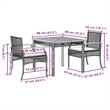 vidaXL 3 Piece Steel Garden Dining Set in Beige