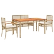vidaXL 5 Piece Steel Garden Dining Set in Brown