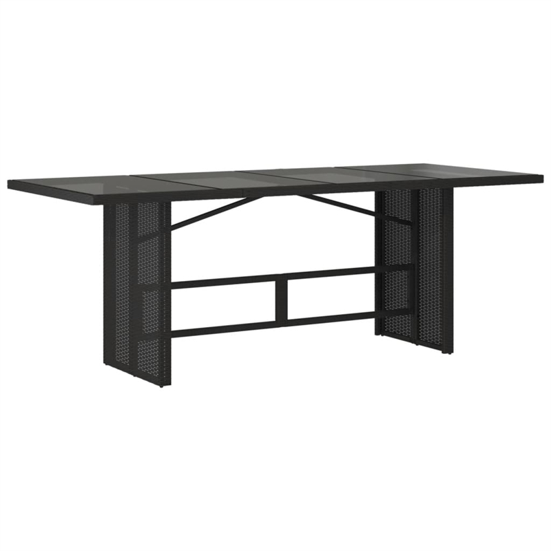 vidaXL 9 Piece Poly Rattan Garden Dining Set in Black/Cream White