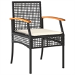 vidaXL 5 Piece Rattan Garden Dining Set with Cushions in Black