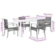 vidaXL 5 Piece Poly Rattan Garden Dining Set with Cushions in Black
