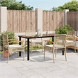 vidaXL 5 Piece Poly Rattan Garden Dining Set with Cushions in Black