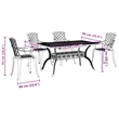 vidaXL 5 Piece Garden Dining Set in White