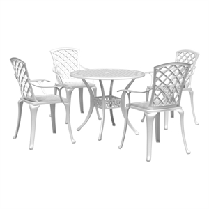 vidaXL 5 Piece Garden Dining Set in White