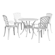 vidaXL 5 Piece Garden Dining Set in White