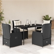 vidaXL 5 Piece Rattan Garden Dining Set in Black