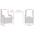 vidaXL 3 Piece Poly Rattan Garden Dining Set in Black/Cream White