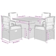 vidaXL 5 Piece Rattan Garden Dining Set in Black/Cream White