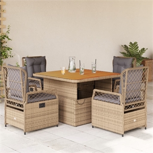 vidaXL 5 Piece Patio Dining Set in Brown