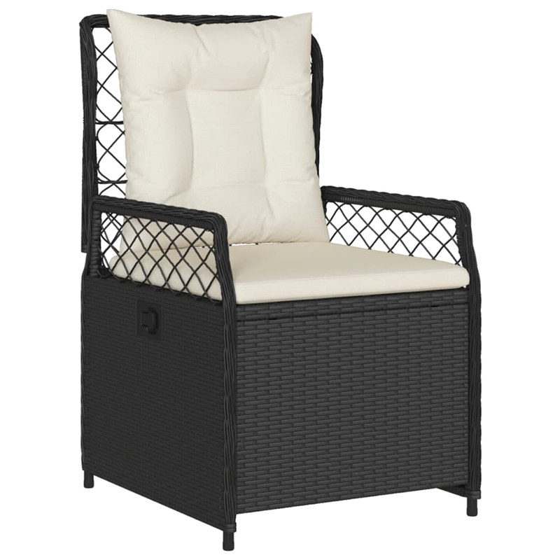 vidaXL 3 Piece Poly Rattan Garden Dining Set in Black