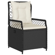 vidaXL 3 Piece Poly Rattan Garden Dining Set in Black
