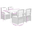 vidaXL 5 Piece Rattan Garden Dining Set in Black/Cream White