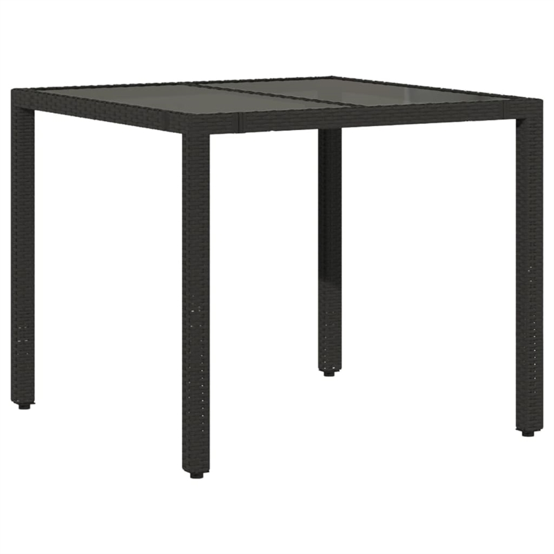 vidaXL 5 Piece Poly Rattan Garden Dining Set in Black/Cream White