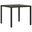vidaXL 5 Piece Poly Rattan Garden Dining Set in Black/Cream White