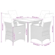 vidaXL 5 Piece Poly Rattan Garden Dining Set in Black/Cream White