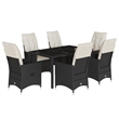 vidaXL 7 Piece Poly Rattan Garden Dining Set in Black