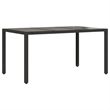 vidaXL 7 Piece Poly Rattan Garden Dining Set in Black