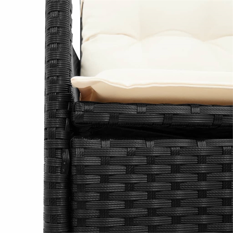 vidaXL 7 Piece Poly Rattan Garden Dining Set in Black