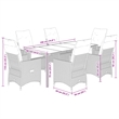 vidaXL 7 Piece Poly Rattan Garden Dining Set in Black/Cream White