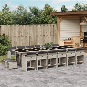 vidaXL Poly Rattan Patio Dining Set in Anthracite