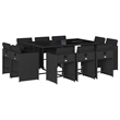vidaXL 11 Piece Patio Dining Set in Black