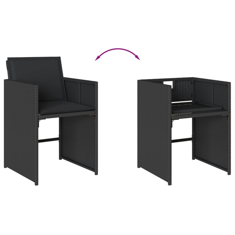 vidaXL 11 Piece Patio Dining Set in Black