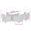 vidaXL 7 Piece Rattan Garden Dining Set in Black/Cream White
