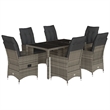 vidaXL 7 Piece Powder-Coated Steel Garden Dining Set in Gray