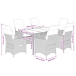 vidaXL 7 Piece Powder-Coated Steel Garden Dining Set in Gray