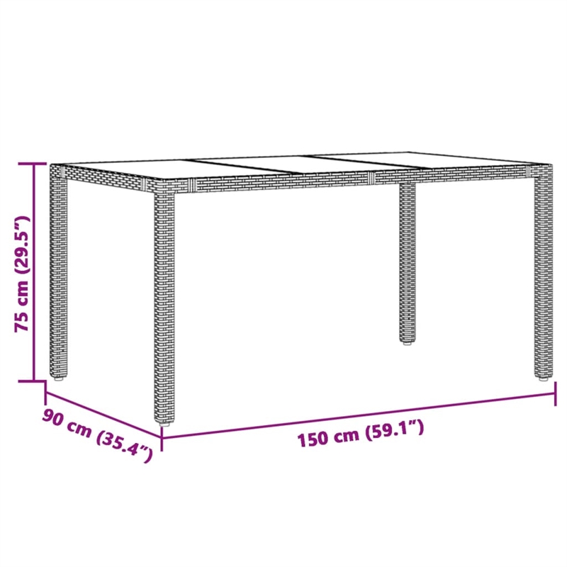 vidaXL 7 Piece Powder-Coated Steel Garden Dining Set in Gray