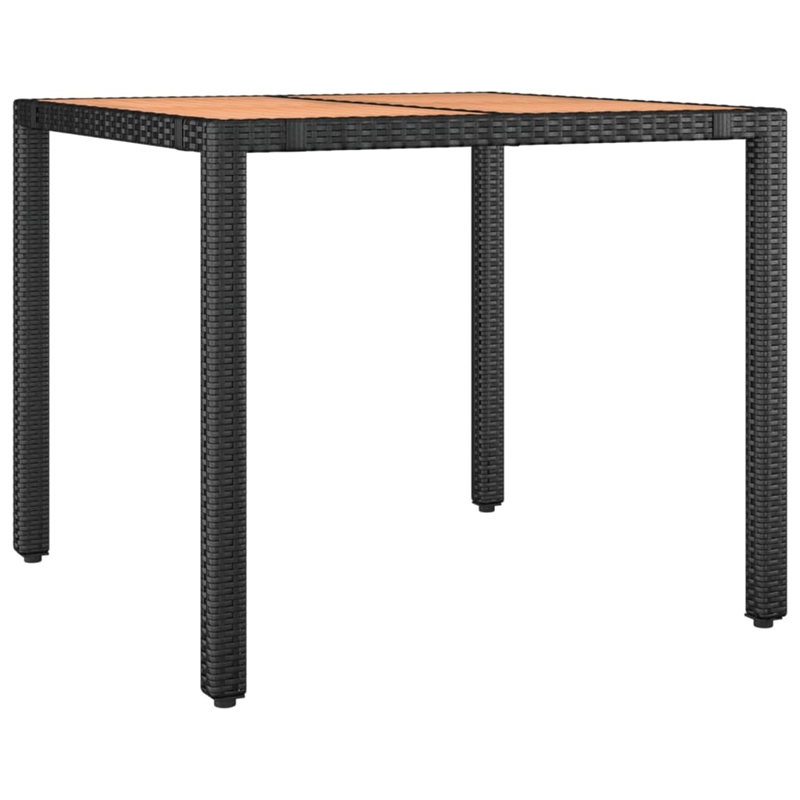 vidaXL 5 Piece Rattan Garden Dining Set in Black/Cream White
