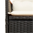 vidaXL 5 Piece Rattan Garden Dining Set in Black/Cream White