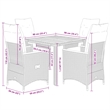 vidaXL 5 Piece Rattan Garden Dining Set in Black/Cream White