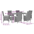 vidaXL 7 Piece Steel Garden Dining Set in Black