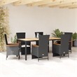 vidaXL 7 Piece Steel Garden Dining Set in Black