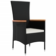 vidaXL 11 Piece Poly Rattan Garden Dining Set in Black/Cream White