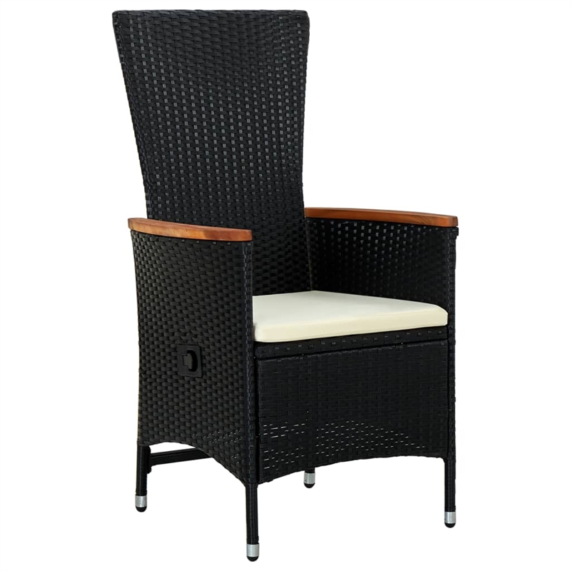 vidaXL 11 Piece Poly Rattan Garden Dining Set in Black/Cream White