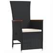 vidaXL 11 Piece Poly Rattan Garden Dining Set in Black/Cream White