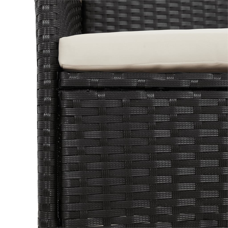 vidaXL 11 Piece Poly Rattan Garden Dining Set in Black/Cream White