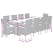 vidaXL 11 Piece Rattan Garden Dining Set in Black/Dark Gray