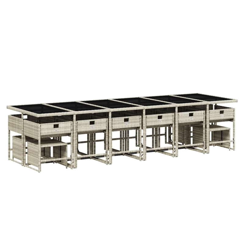 vidaXL 17 Piece Steel Garden Dining Set in Anthracite