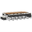 vidaXL 17 Piece Steel Garden Dining Set in Black