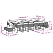 vidaXL 17 Piece Steel Garden Dining Set in Black