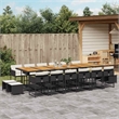 vidaXL 17 Piece Steel Garden Dining Set in Black