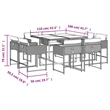 vidaXL 9 Piece Patio Dining Set in Beige/Cream White