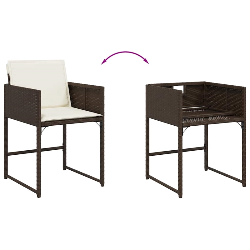 vidaXL 11 Piece Patio Dining Set in Brown