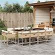 vidaXL 13 Piece Rattan Patio Dining Set in Beige