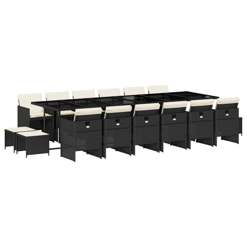 vidaXL Garden Dining Set in Black/Cream White