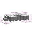 vidaXL 17 Piece Rattan Garden Dining Set in Black/Cream White
